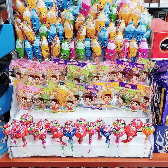 亚克力超市便利店棒棒糖波波糖插孔架插孔货架硬质糖果陈列展架