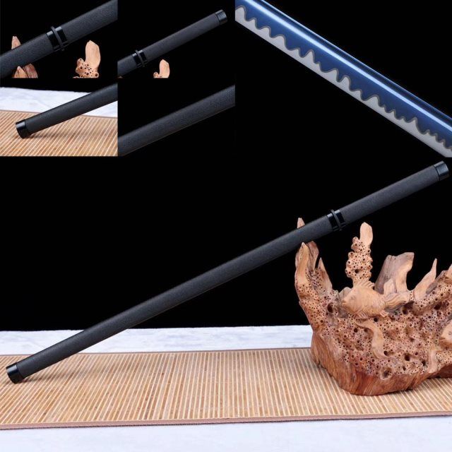 龙泉素装唐横锰钢长款一体武士日本剑镇宅宝剑单刃棍中未开刃