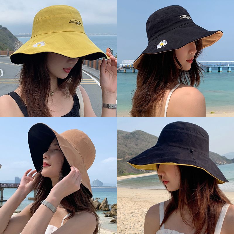 Children's Korean version of summer anti ultraviolet big eaves Hat Women's sun hat folding fisherman's cloth hat sun hat