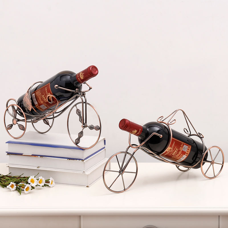 欧式创意红酒架摆件家居客厅玄关酒柜装饰品高脚杯架酒瓶展示摆设