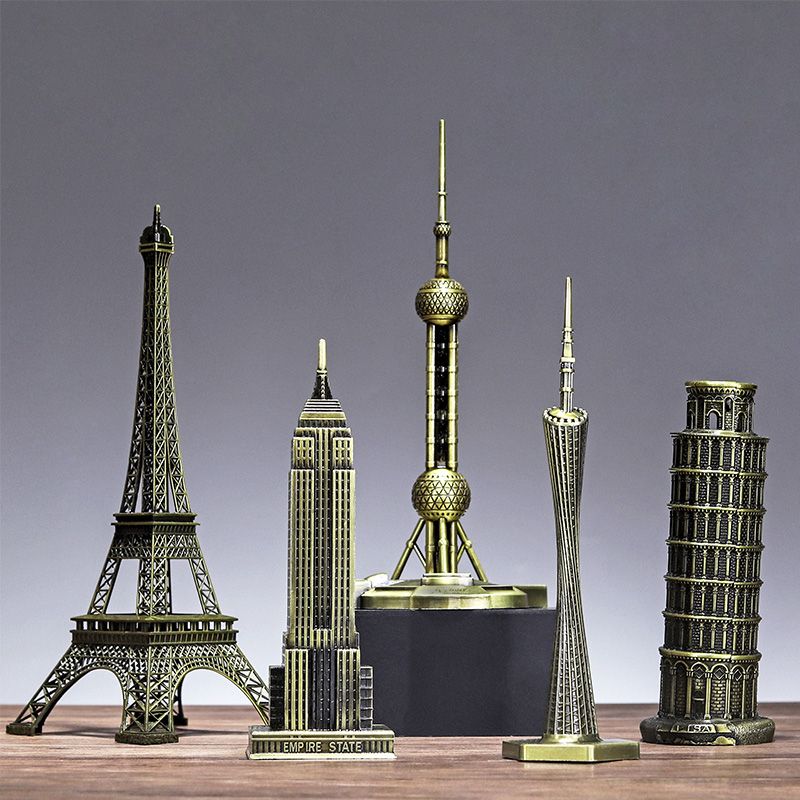 铁艺地标建筑模型小工艺品埃菲尔铁塔创意家居客厅酒柜装饰品摆件