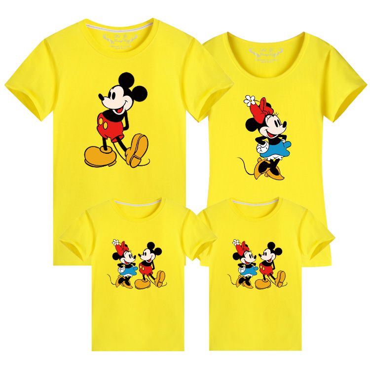 Parent child summer short sleeve a family of three or four