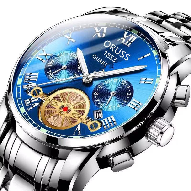 瑞士全自动机芯表手表男士日历夜光防水超薄简约精钢时尚非机械表