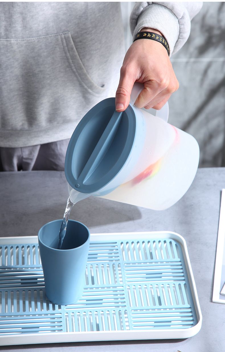 冷水壶大容量家用装水杯塑料扎壶耐高温果汁壶白开水瓶套装凉水壶