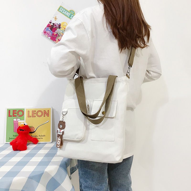 帆布包女学生韩版单肩包女 网红包包女2020新款ins斜挎包手提背包