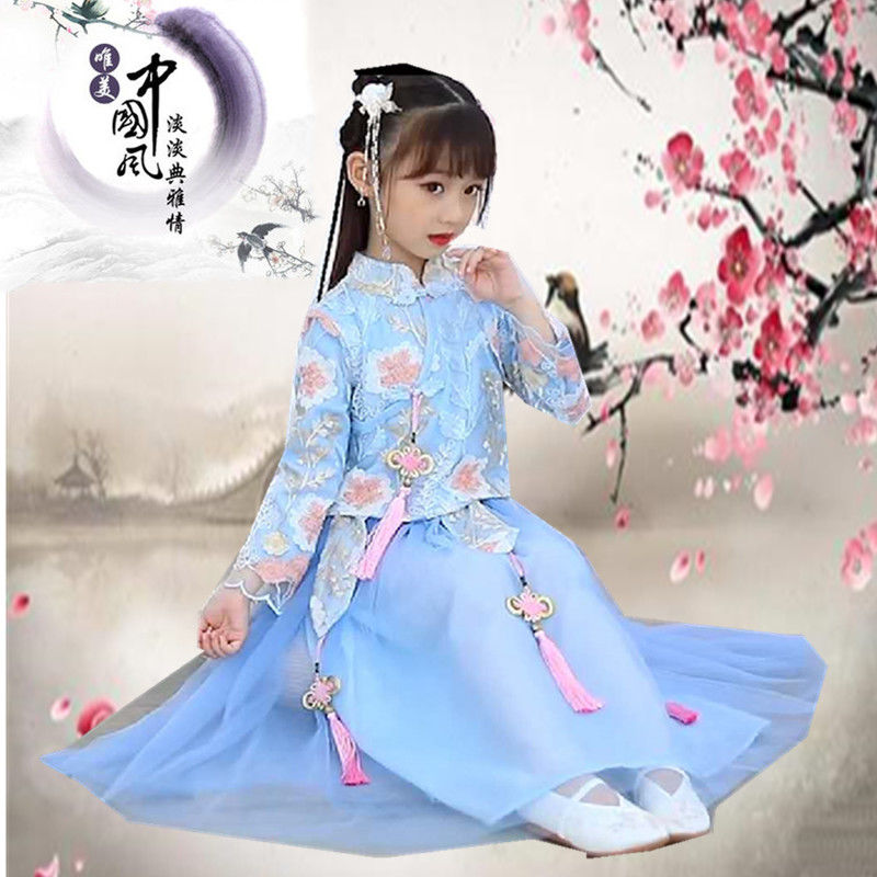 女童夏季汉服公主裙套装2020年新款连衣裙超仙儿童礼服中国风唐装