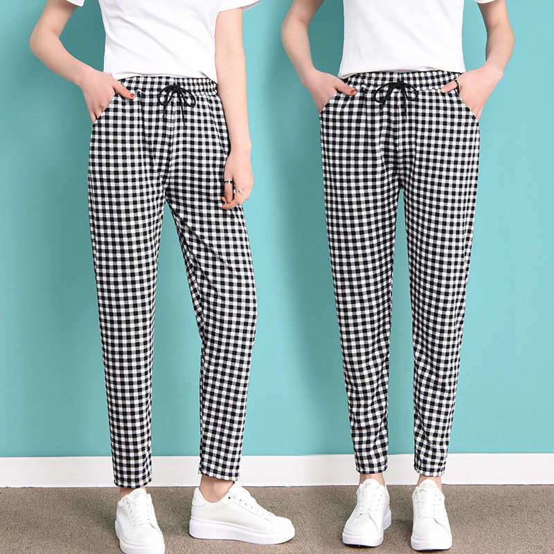 Spring and summer 2020 new high waisted pants children's loose seven point foreign style small fragrant style nine point small feet casual Harem Pants