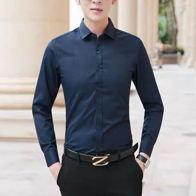 Long sleeve brother fashion men's shirt thin casual business Slim Fit Shirt