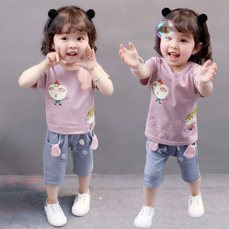 童裝女童短袖套裝新款女寶寶嬰幼兒童衣服兩件套1-2-3-4歲夏裝潮