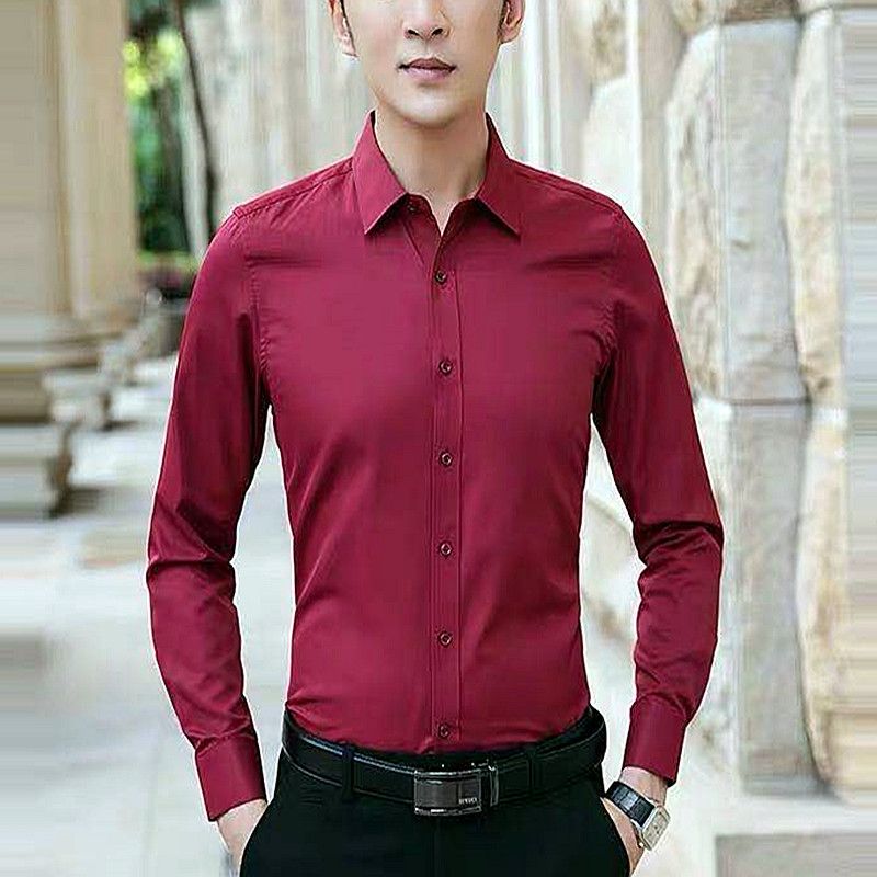 Long sleeve brother fashion men's shirt thin casual business Slim Fit Shirt