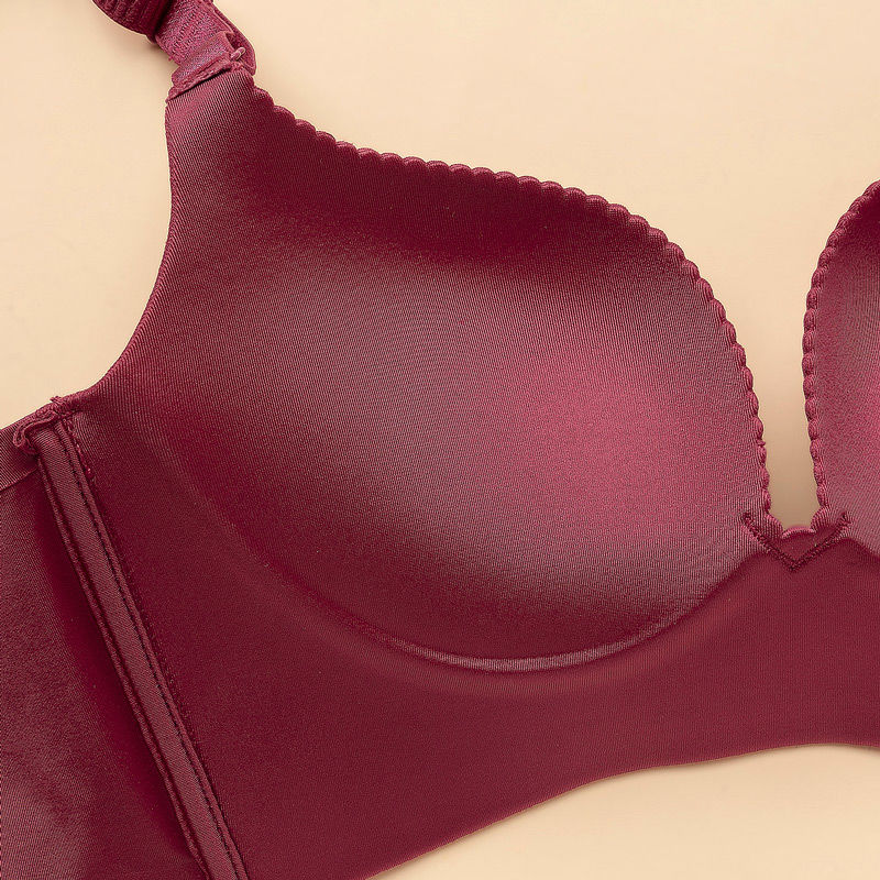 Ai Shuke two-piece glossy bra feminine seamless push-up bra collection pair of breasts push-up underwear set