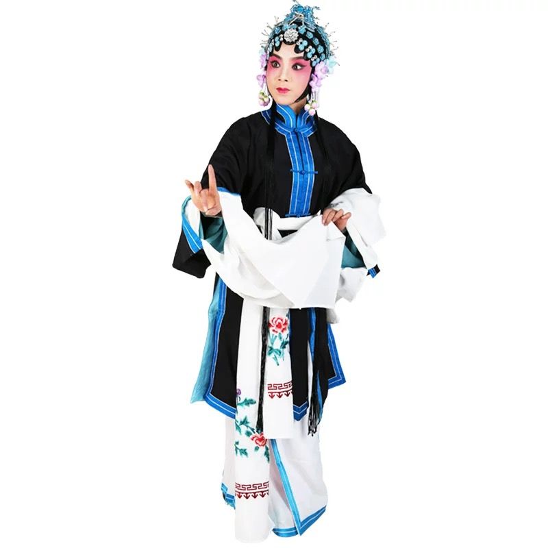 戏剧戏曲舞台服装秦香莲武家坡王宝钏青衣褶子素青衣披镶边披 虎窝拼