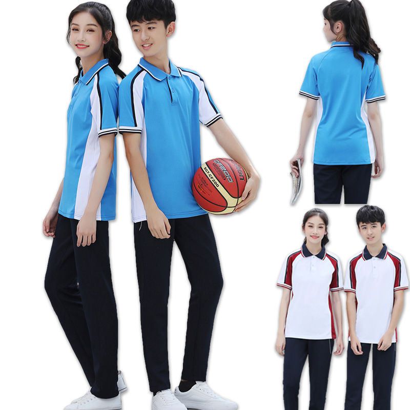 校服套装中学生蓝白短袖高中班服夏季套装2020新款高中生校服定制