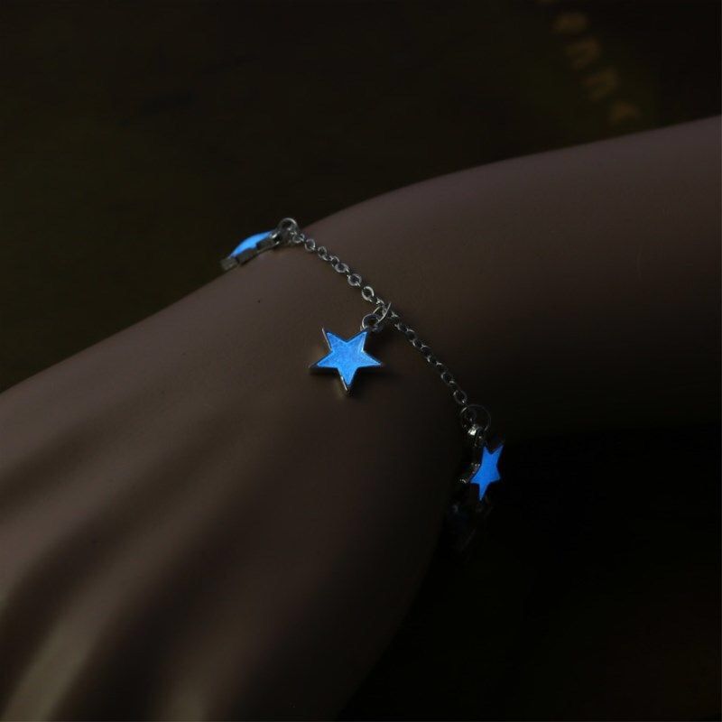 Ins luminous Bracelet star love flower luminous lovers Bracelet best friend fluorescent stone Anklet gift student