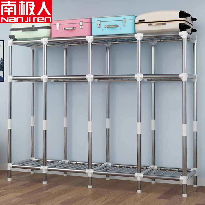 [Antarctica] simple cloth cabinet steel pipe thickening reinforcement non solid wood storage rack assembly wardrobe hanging cabinet