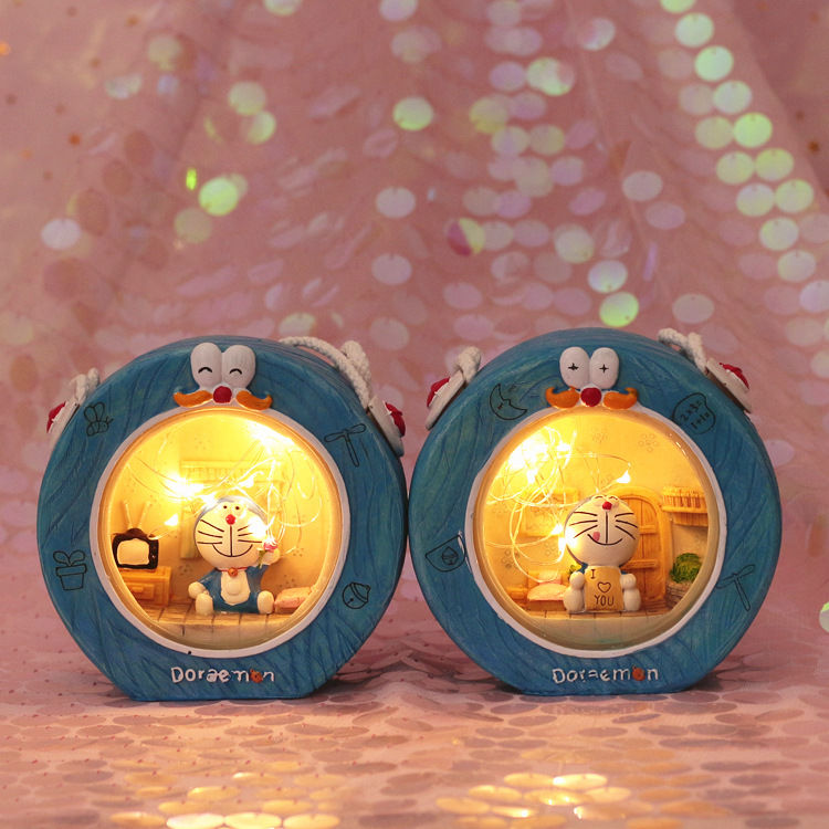 哆啦A夢小夜燈創意可愛臥室星星燈裝飾男生女生小眾高級生日禮物~特價
