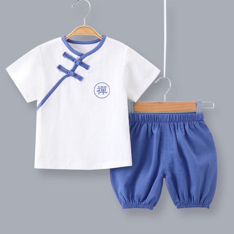 Boys' summer 2020 new children's suit foreign style handsome baby children's wear girls' two piece short sleeve T-shirt fashion