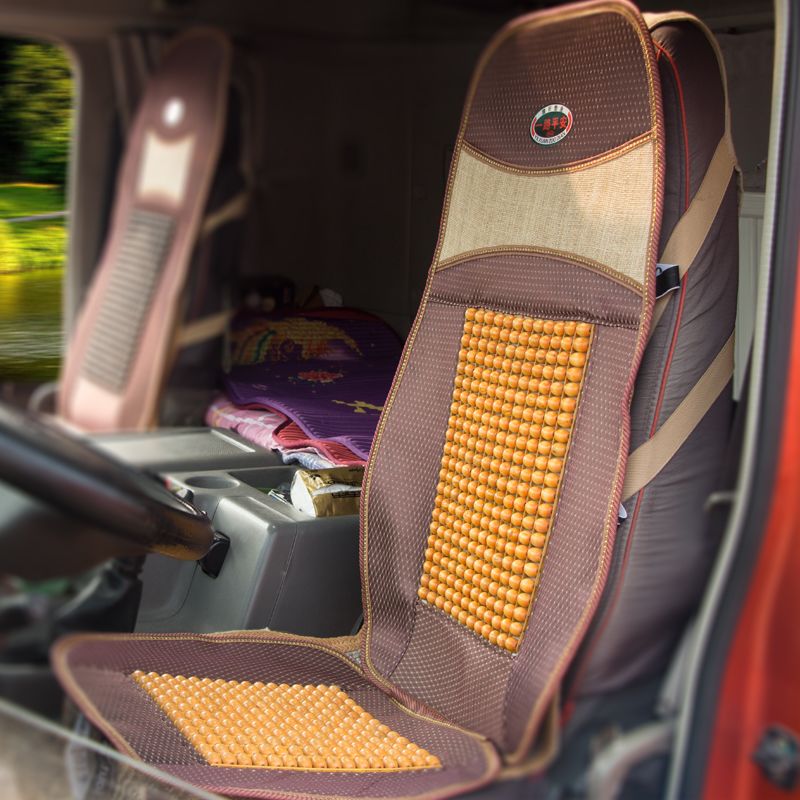 夏季汽车坐垫冰丝凉垫竹片木珠货车坐垫解放j6 欧曼 天龙车座椅垫