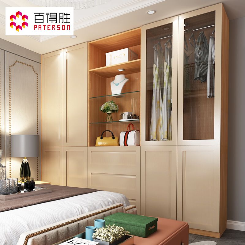 百得胜全屋家具定制现代田园风衣柜定制 推拉门衣柜木衣整体衣柜