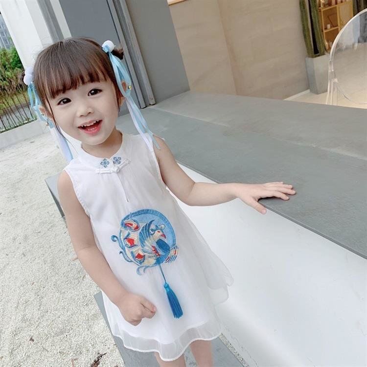女童漢服連衣裙2023新款女寶寶古裝唐裝中國風裙子洋氣夏裝儒裙女