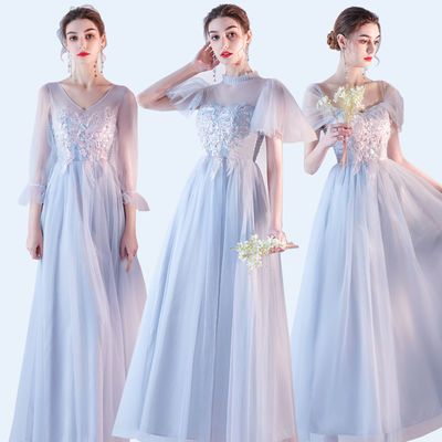 67122/伴娘礼服女2021新款显瘦仙气长裙结婚姐妹裙晚礼服主播直播演出服