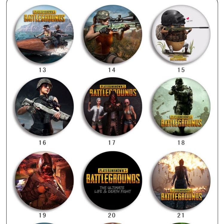动漫徽吃鸡游戏徽章 大逃杀pubg周边吃鸡游戏胸章胸针挂件