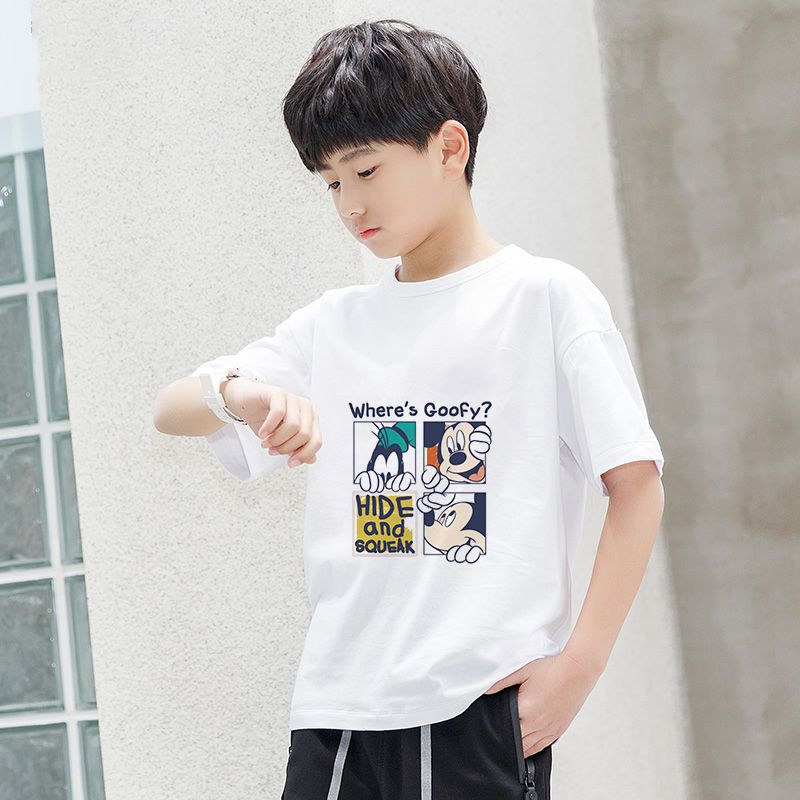 [two piece] boys' Cotton Short Sleeve T-Shirt 2020 summer new Korean version of Zhongda children's half sleeve top fashion