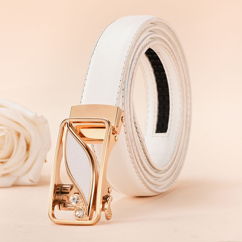 The latest women's belt automatic buckle fashion belt all-match denim student pants belt casual simple jeans belt