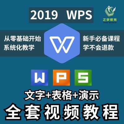 wps教程2019 零基础入门全套视频电脑表格文字办公软件电子版教学