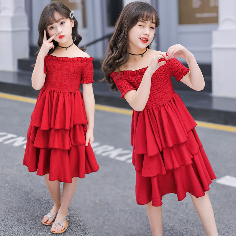 女童连衣裙2023夏季新款韩版小女孩短袖公主裙女生洋气网红裙子潮