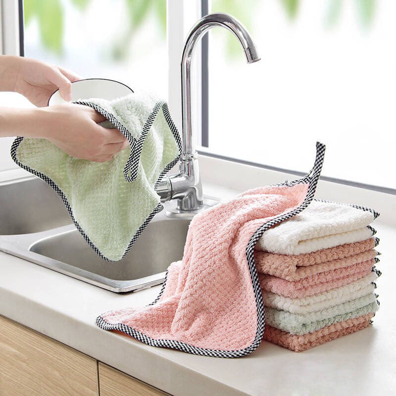 厨房吸水擦桌洗碗布擦手巾家务清洁百洁布加厚不掉毛洗碗布