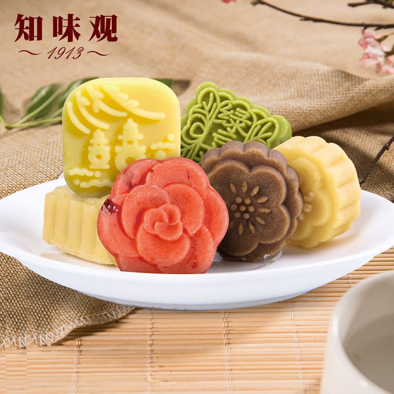 知味观绿豆糕杭州特产桂花绿豆饼糕点好吃的老式传统美食抹茶零食_拼