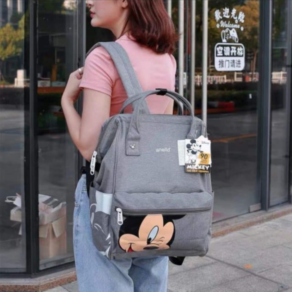 Lotte Alleno men and women couples nylon Mickey backpack large capacity schoolbag computer bag College