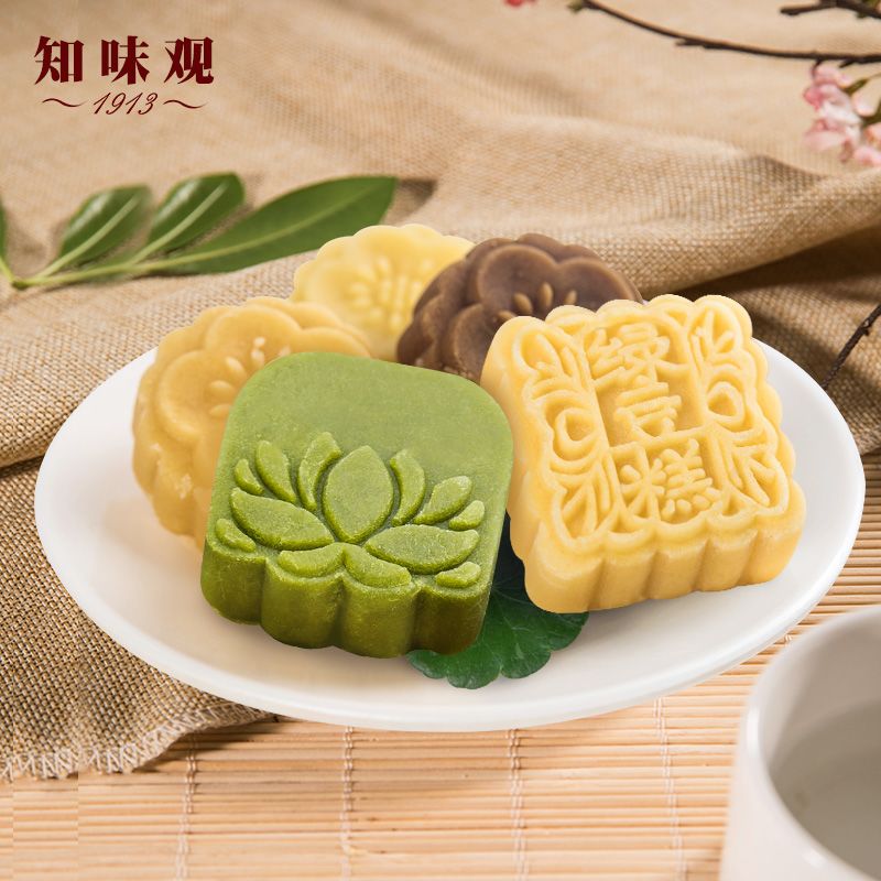 知味观绿豆糕杭州特产桂花绿豆饼糕点好吃的老式传统美食抹茶零食