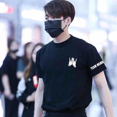 王嘉尔同款衣服男女teamwang短袖t恤应援服休闲潮牌宽松ins半袖