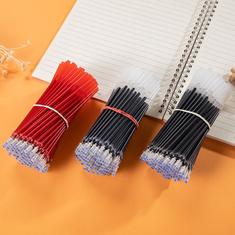 大容量中性笔芯0.5mm全针管子弹头黑蓝红水笔笔芯替芯碳素笔芯