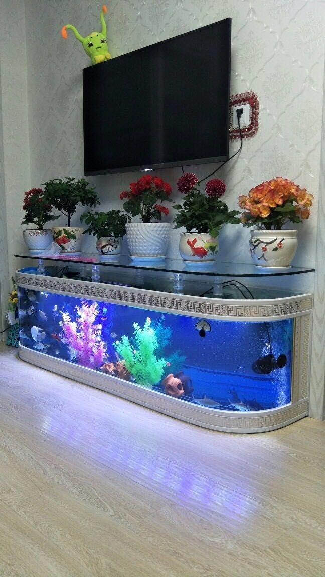 欧式电视柜鱼缸时尚简约客厅家用中大型水族箱落地靠墙常年免换水