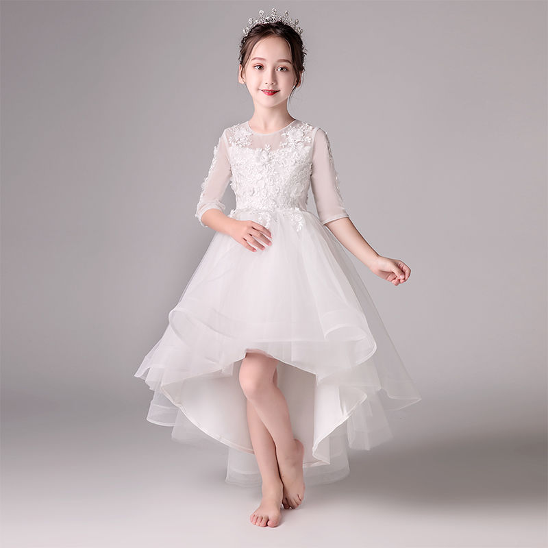 兒童婚紗仙女公主裙女童2023新款蓬蓬紗花童超仙大童鋼琴演出服