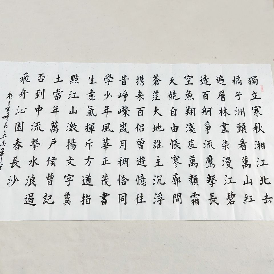 手写书法《沁园春长沙》楷书大厅办公室客厅茶室书房装饰书画字画