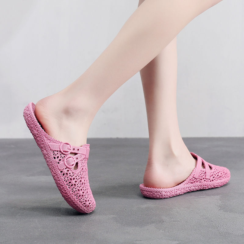 Hollow hole shoes Baotou cool slippers women's home shoes casual slippers