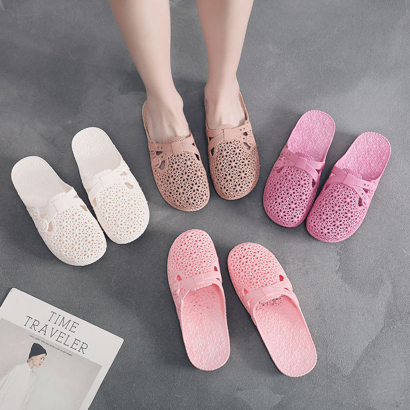 Hollow hole shoes Baotou cool slippers women's home shoes casual slippers