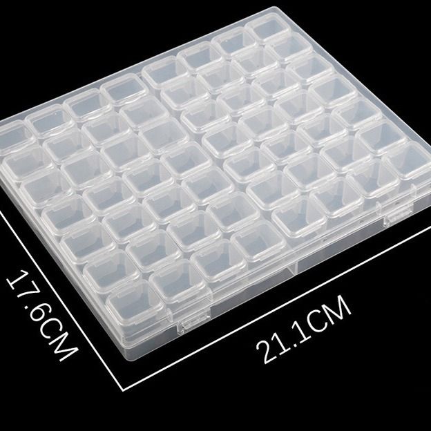 Nail jewelry box 56 grids 28 grids transparent rhinestone box accessories box jewelry box can be disassembled and assembled tool supplies