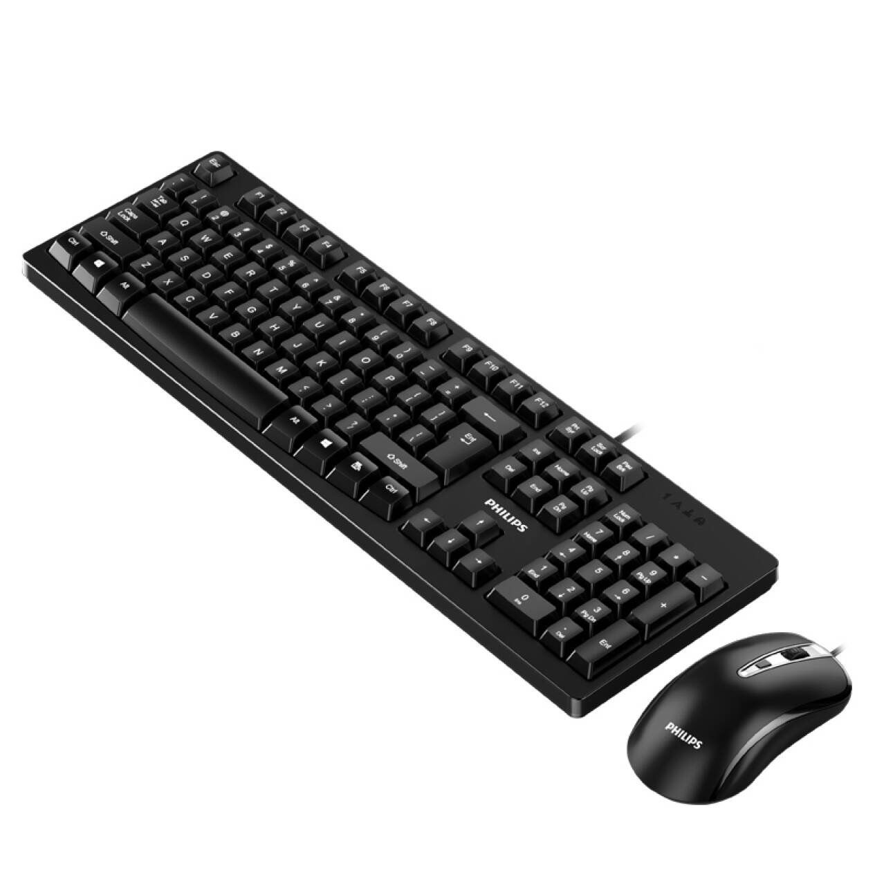 飞利浦键盘 有线usb 台式机笔记本电脑键盘办公家用键盘鼠标套装