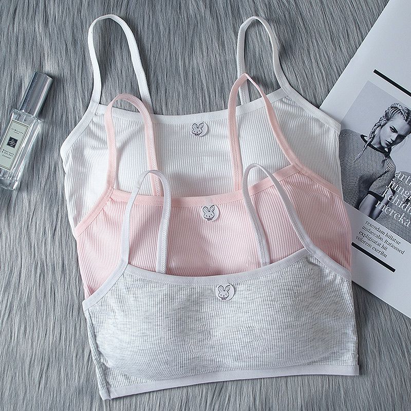 Cotton chest small underwear female middle school students Korean version of junior high school students development period vest high school students bra thin section bra