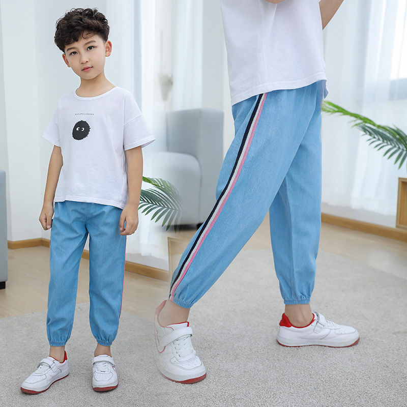 Children's clothing boys summer anti mosquito pants ultra thin air conditioning clothing boys summer Capris