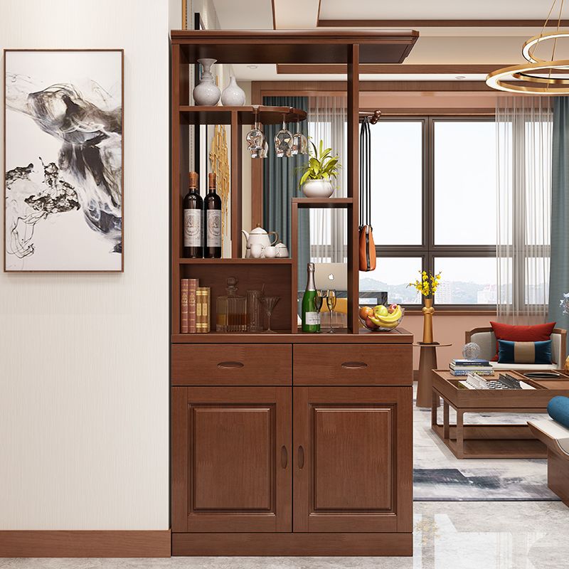 实木玄关柜现代简约中式隔断柜进门客厅鞋柜双面酒柜屏风柜间厅柜