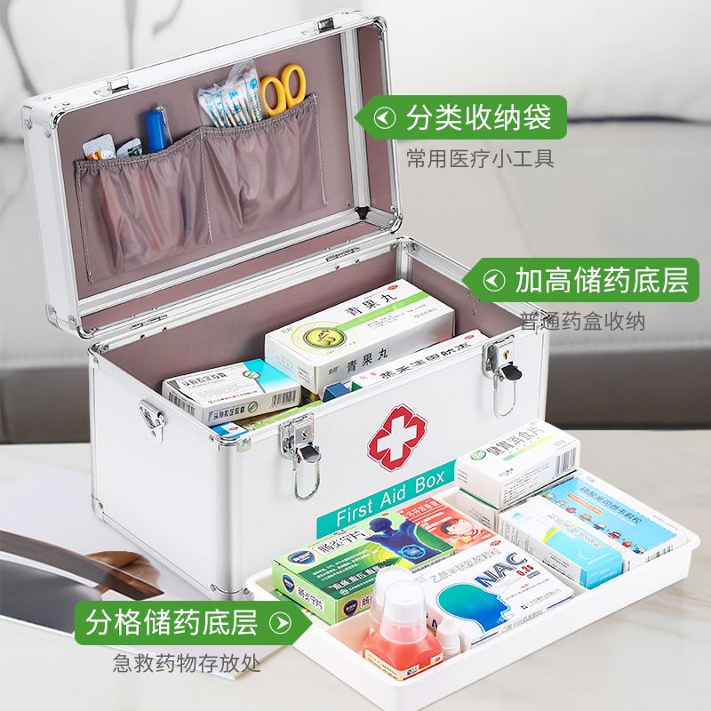 家用医药包大容量便携药箱家庭装多层全套药品急救收纳盒医疗箱