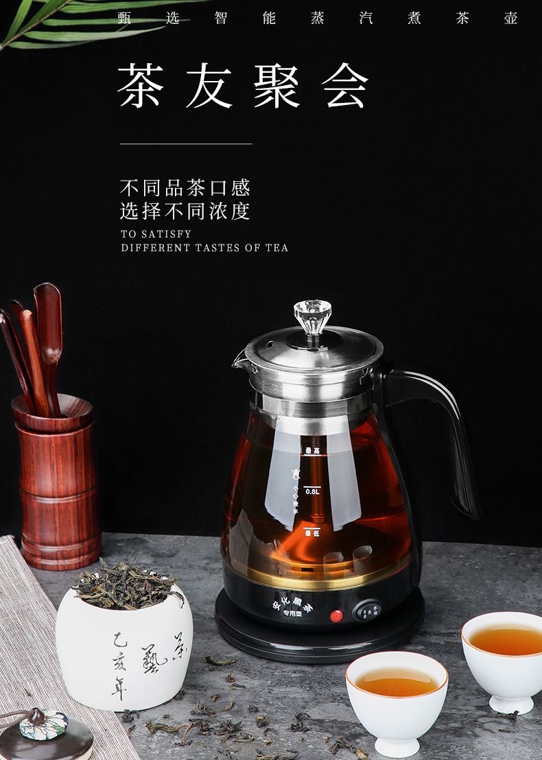 安化黑茶煮茶器全自动家用煮茶壶蒸茶器蒸汽小小型办公室养生茶壶[D]