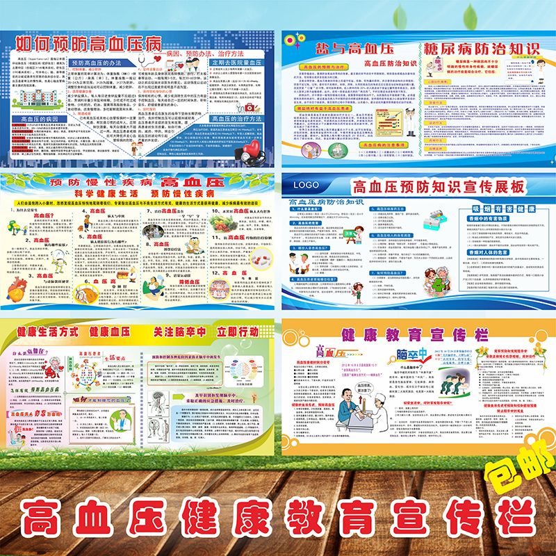 高血压健康教育宣传栏墙贴画标语宣传海报医院社区教育展板宣传栏