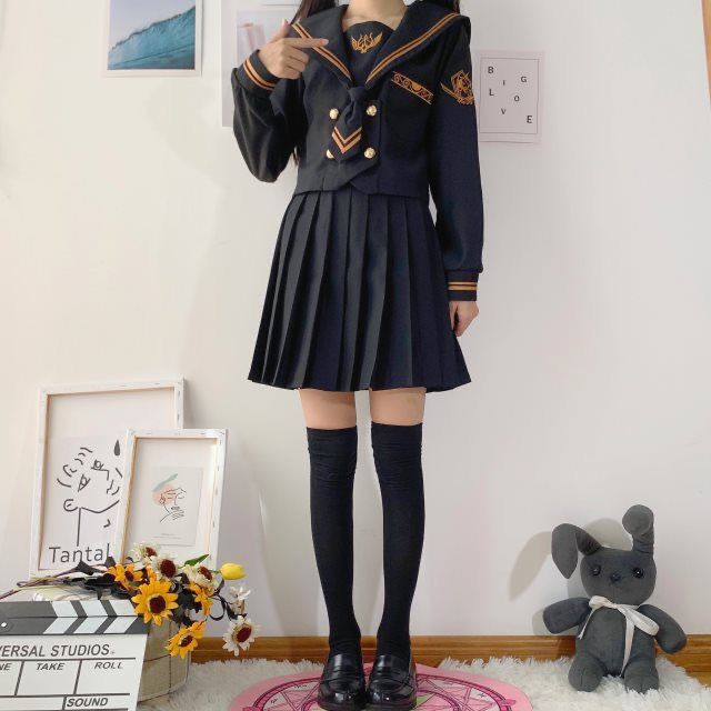 正统原创皇家上将日系jk制服正统水手服高中学院风表演服长袖套装